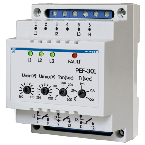 Uniwersalny automatyczny elektroniczny przełącznik faz PEF-301