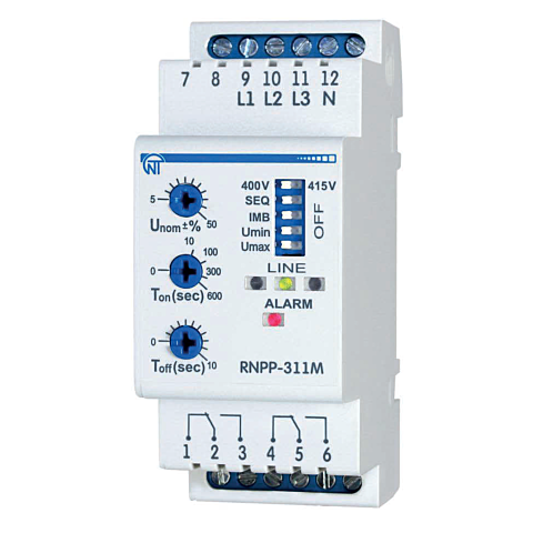 Реле напруги, перекосу та послідовності фаз RNPP-311M