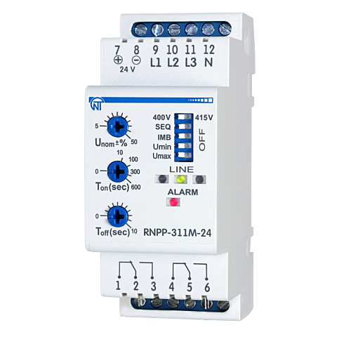 Trójfazowy przekaźnik napięcia i kontroli faz RNPP-311M-24